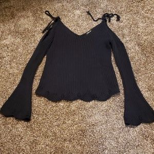 Cold shoulder sweater shirt